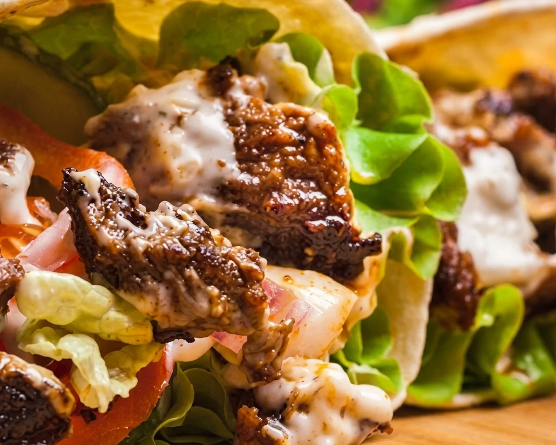 Halal beef donair wrap in medium and large sizes at Canadian Choice Pizza and Donairs in Edmonton, AB